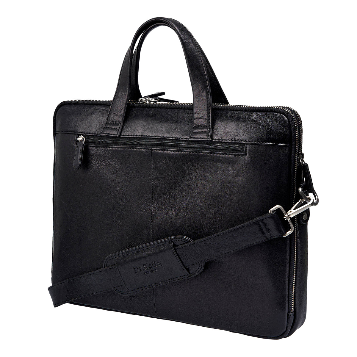 Деловая сумка Dr.Koffer из натуральной кожи черная