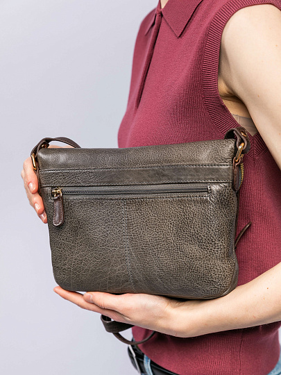 Женская сумка Dr. Koffer из натуральной кожи серая