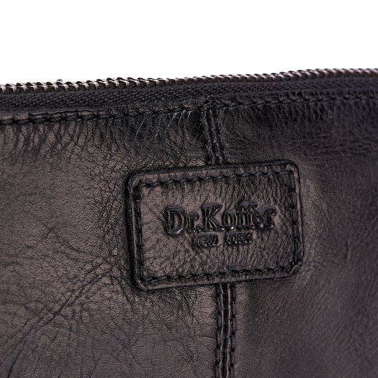 Сумка через плечо Dr.Koffer из натуральной кожи черная