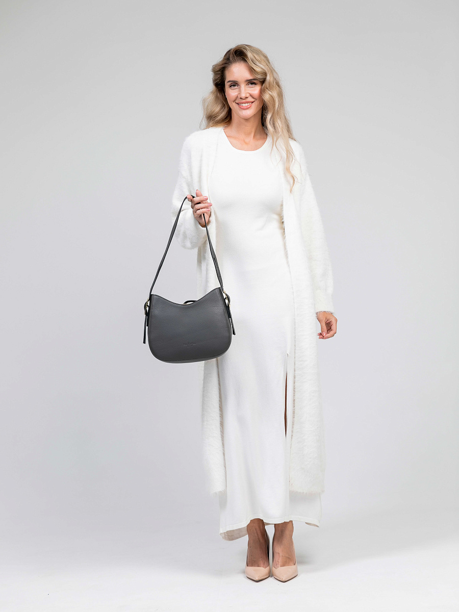 Женская сумка Dr.Koffer из натуральной кожи серая