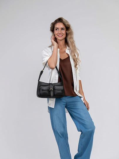 Женская сумка Dr.Koffer из натуральной кожи темно-коричневая