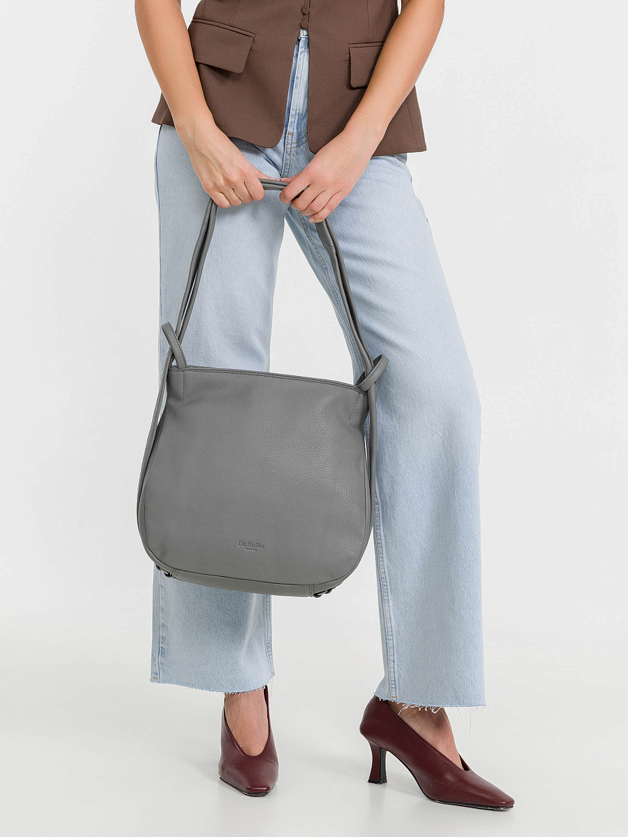 Женская сумка Dr.Koffer из натуральной кожи серая