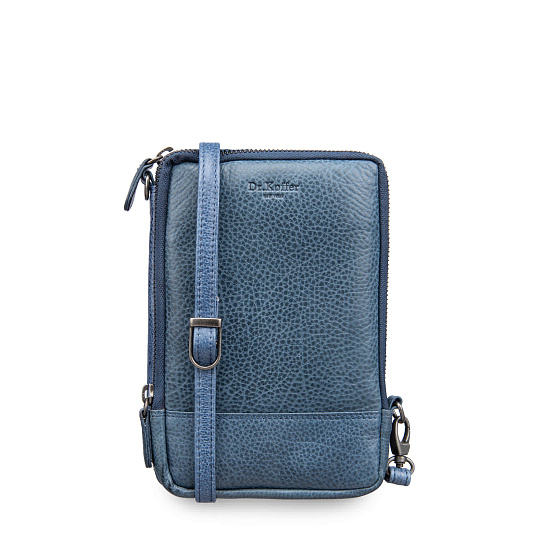 Сумка через плечо Dr.Koffer из натуральной кожи синяя