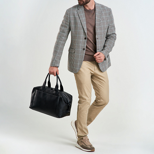 Сумка дорожная Dr. Koffer из натуральной кожи черная