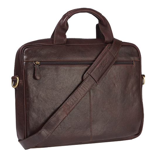 Деловая сумка Dr.Koffer из натуральной кожи темно-коричневая