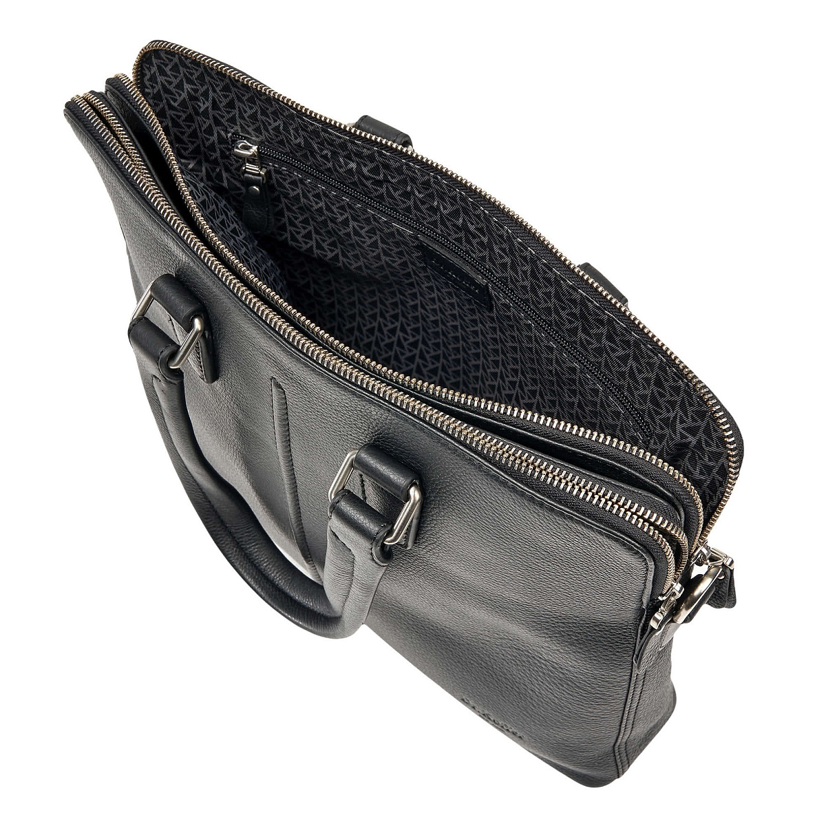 Деловая сумка Dr.Koffer из натуральной кожи черная