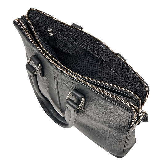 Деловая сумка Dr.Koffer из натуральной кожи черная