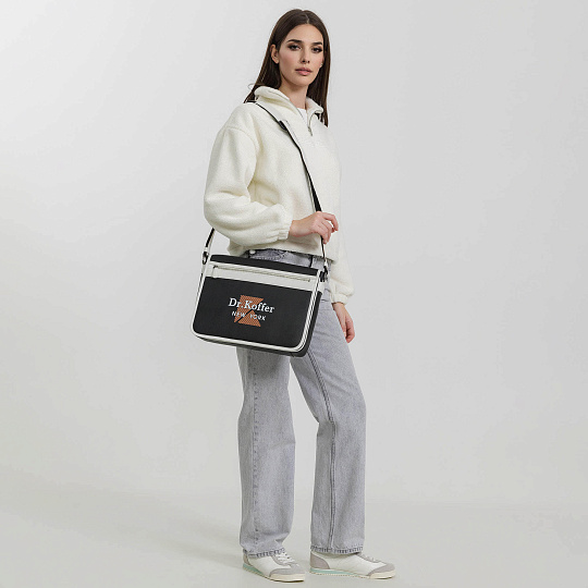 Деловая сумка Dr.Koffer из натуральной кожи черная