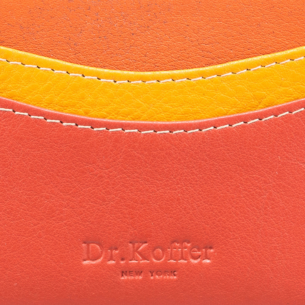 Кредитница Dr.Koffer из натуральной кожи оранжевая