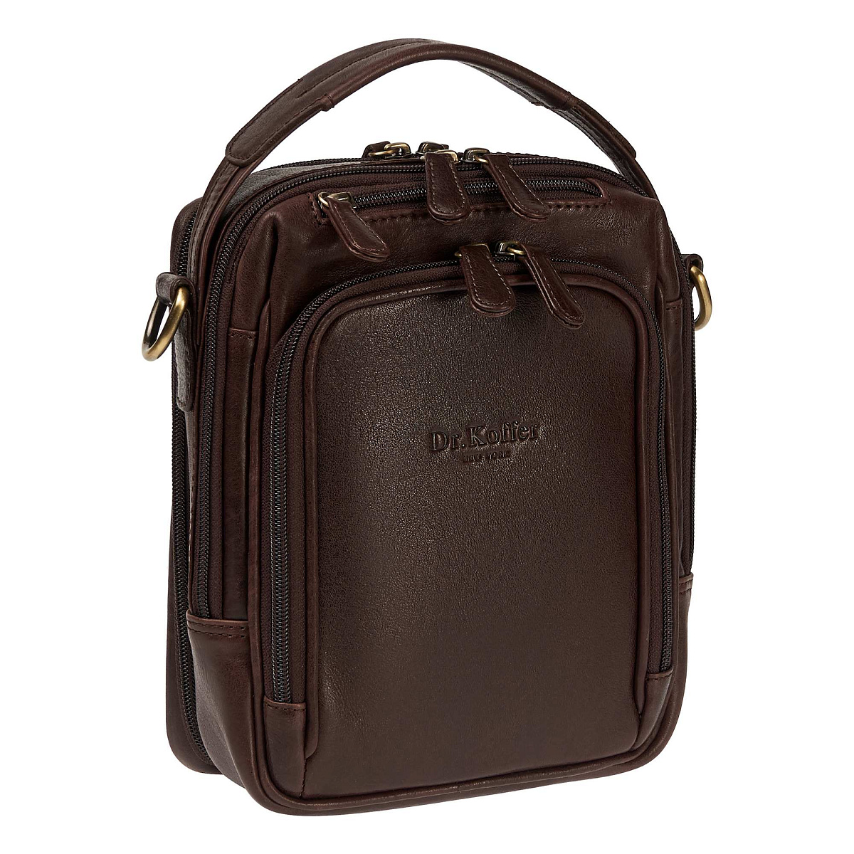 Сумка через плечо Dr.Koffer из натуральной кожи коричневая
