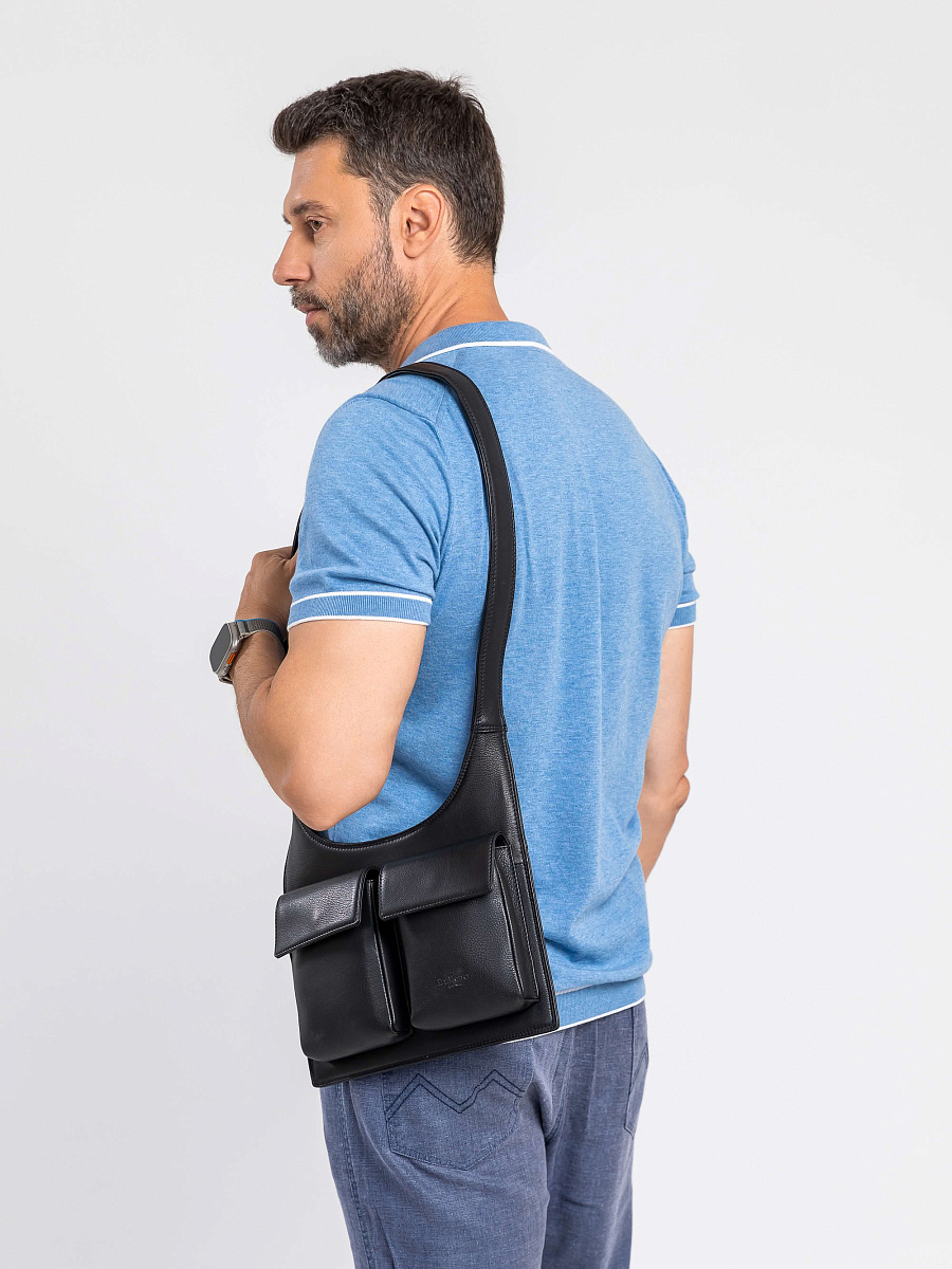 Сумка через плечо Dr.Koffer из натуральной кожи черная