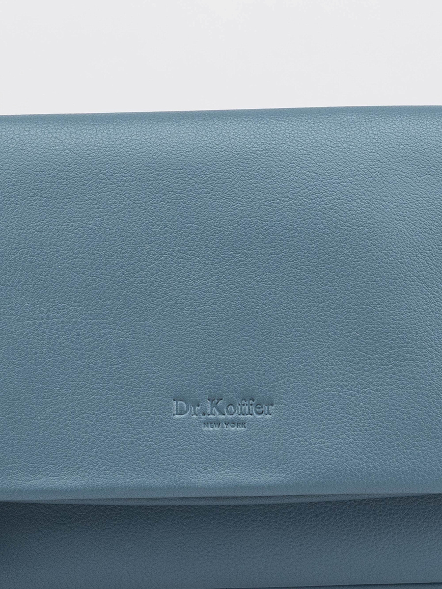 Женская сумка Dr.Koffer из натуральной кожи голубая