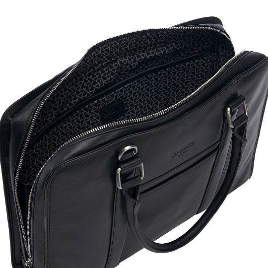 Деловая сумка Dr.Koffer из натуральной кожи черная