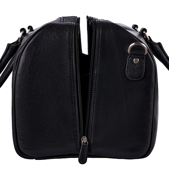 Сумка дорожная Dr.Koffer из натуральной кожи черная