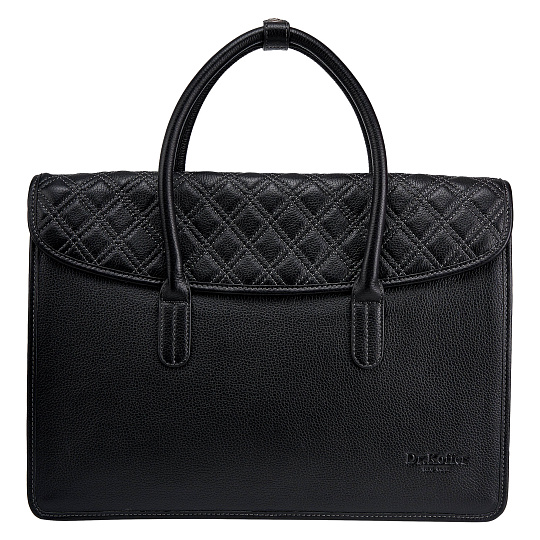 Деловая сумка Dr.Koffer из натуральной кожи черная