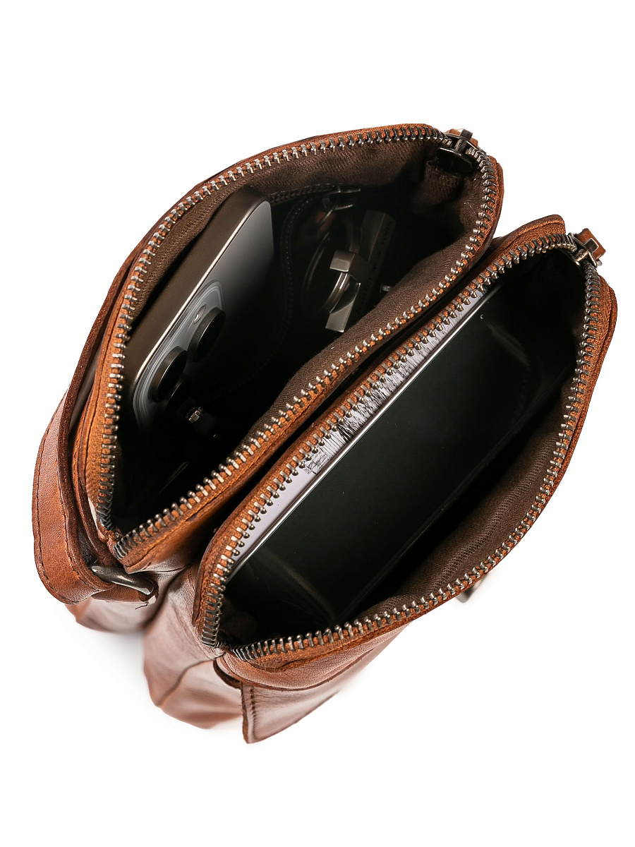 Сумка через плечо Dr.Koffer из натуральной кожи коричневая