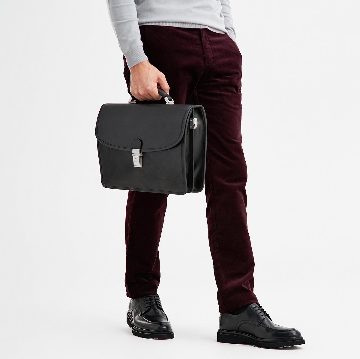 Портфель Dr.Koffer из натуральной кожи черный