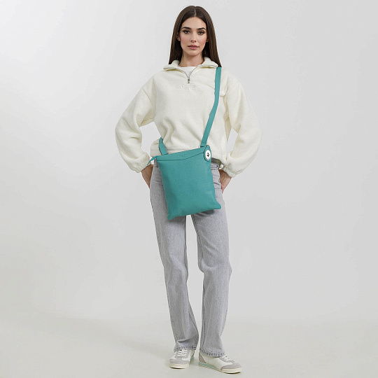 Сумка через плечо Dr.Koffer из натуральной кожи зеленая