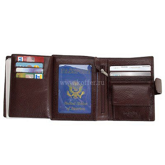 Портмоне Dr.Koffer из натуральной кожи коричневое