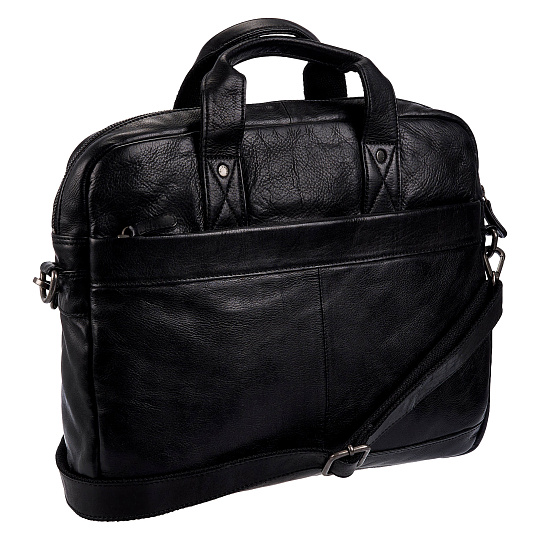 Деловая сумка Dr.Koffer из натуральной кожи черная