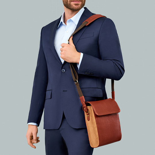 Сумка через плечо Dr.Koffer из натуральной кожи коричневая