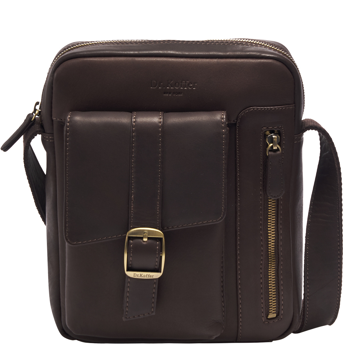 Сумка через плечо Dr.Koffer из натуральной кожи коричневая