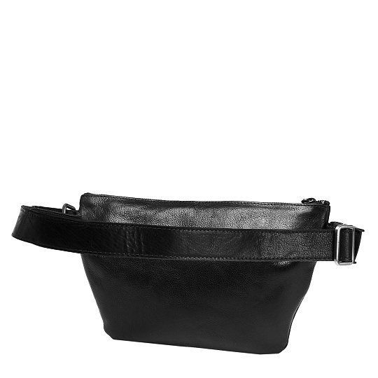 Сумка на пояс Dr. Koffer из натуральной кожи черная