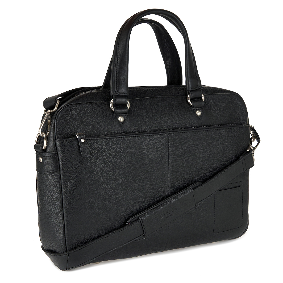 Деловая сумка Dr.Koffer из натуральной кожи черная