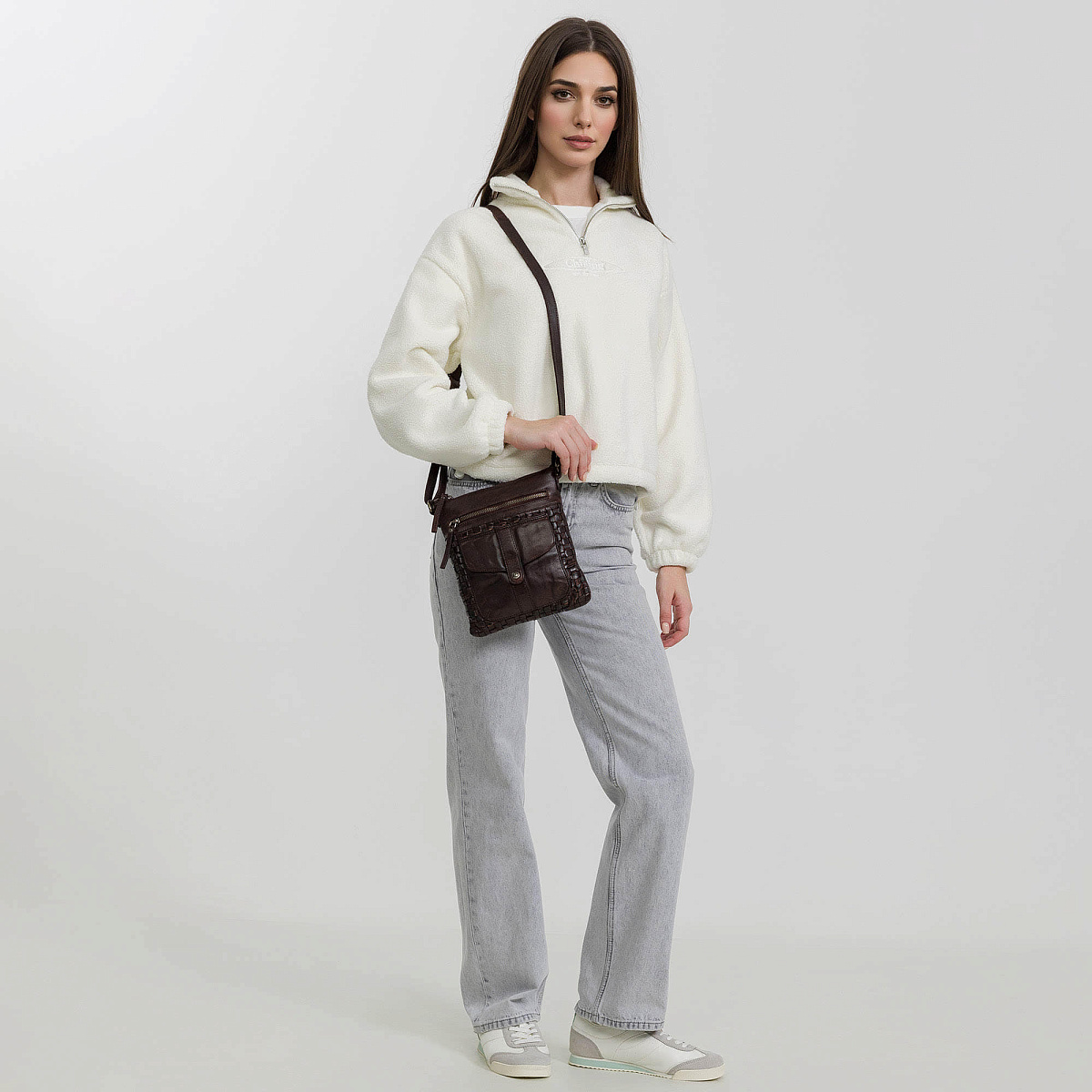 Сумка через плечо Dr.Koffer из натуральной кожи коричневая