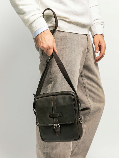 Сумка через плечо Dr.Koffer из натуральной кожи коричневая