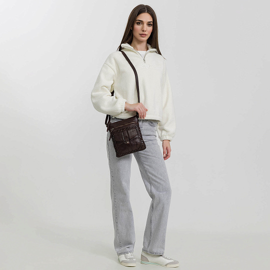 Сумка через плечо Dr.Koffer из натуральной кожи коричневая