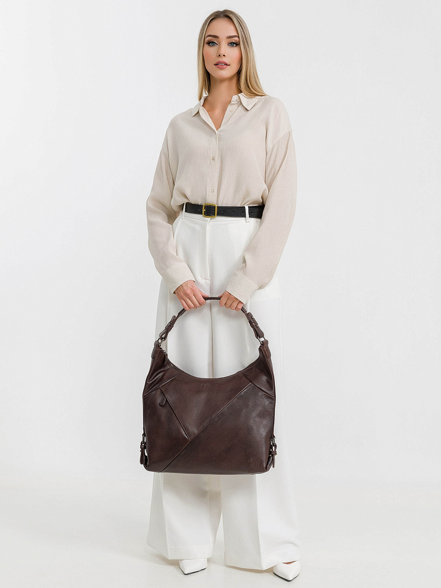 Женская сумка Dr.Koffer из натуральной кожи коричневая