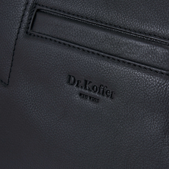 Деловая сумка Dr.Koffer из натуральной кожи черная