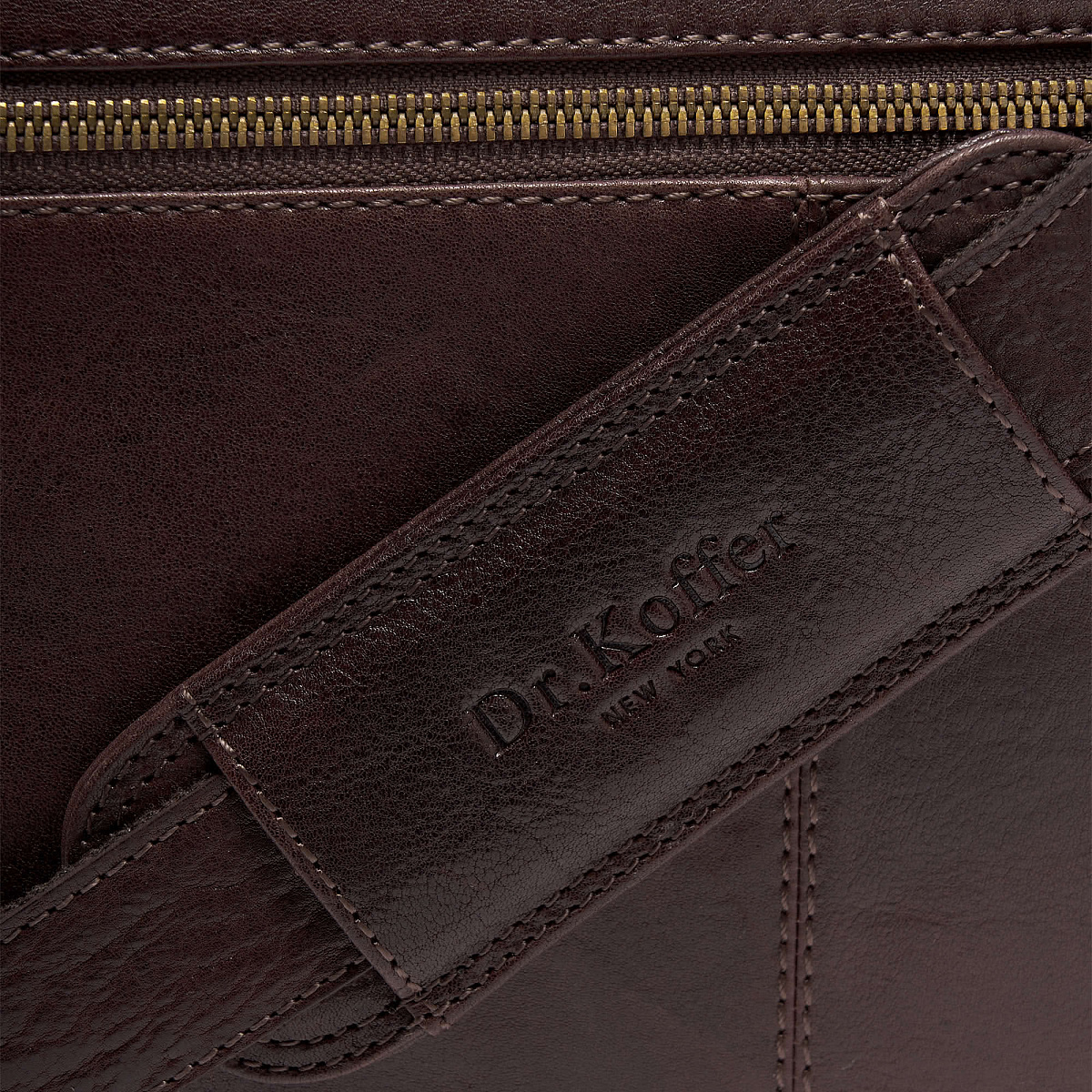 Портфель Dr.Koffer из натуральной кожи темно-коричневый