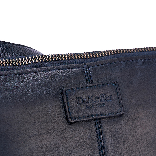 Сумка через плечо Dr.Koffer из натуральной кожи синяя