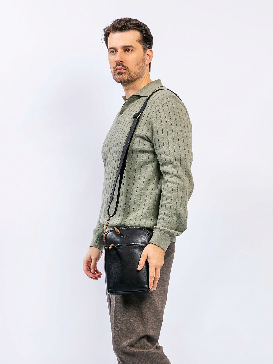 Сумка через плечо Dr. Koffer из натуральной кожи черная