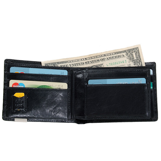 Портмоне Dr.Koffer из натуральной кожи черное