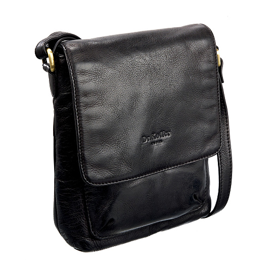Сумка через плечо Dr.Koffer из натуральной кожи черная