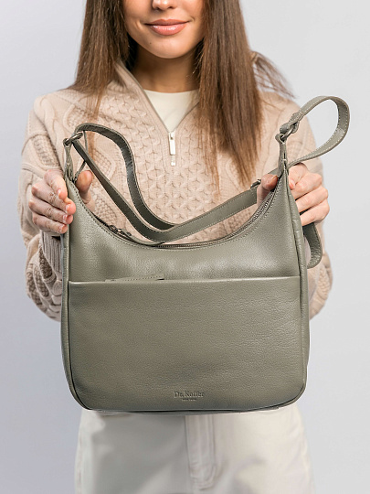 Женская сумка Dr.Koffer из натуральной кожи серая