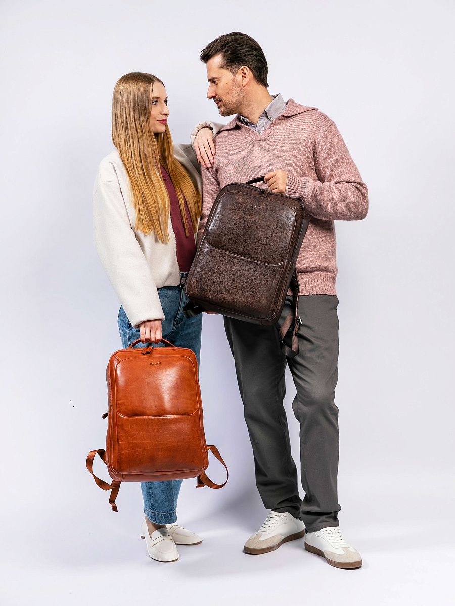 Рюкзак Dr. Koffer из натуральной кожи коричневый