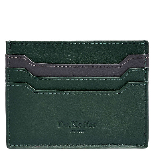 Кредитница Dr.Koffer из натуральной кожи зеленая
