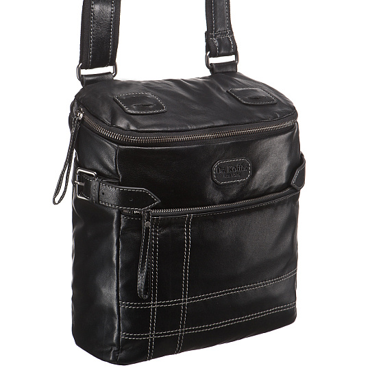 Сумка через плечо Dr.Koffer из натуральной кожи черная