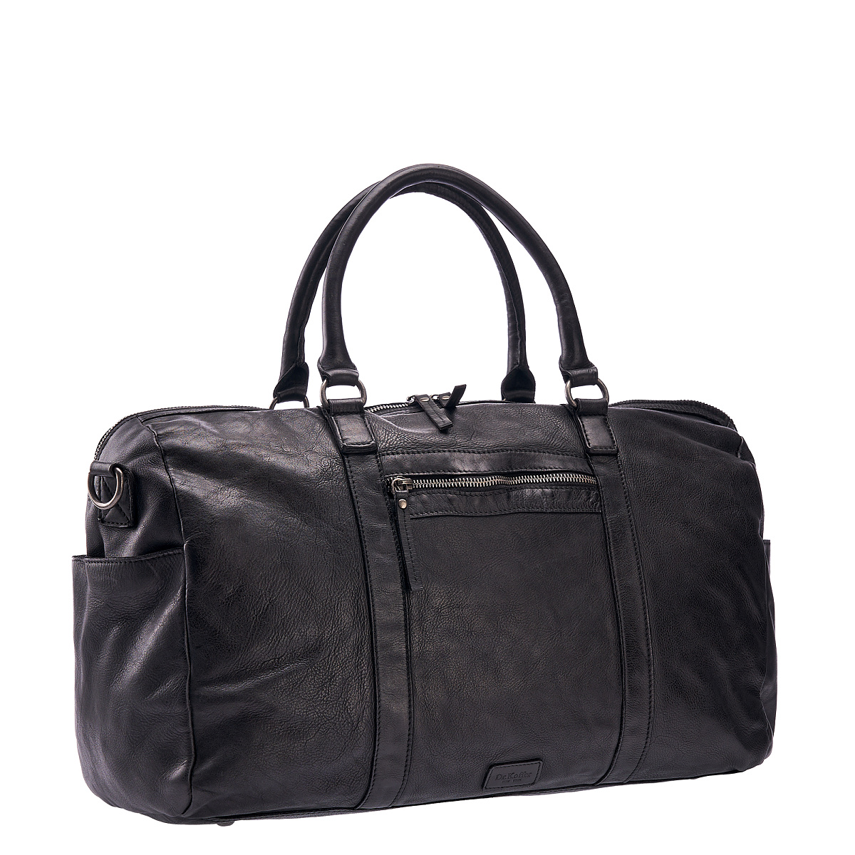 Сумка дорожная Dr.Koffer из натуральной кожи черная