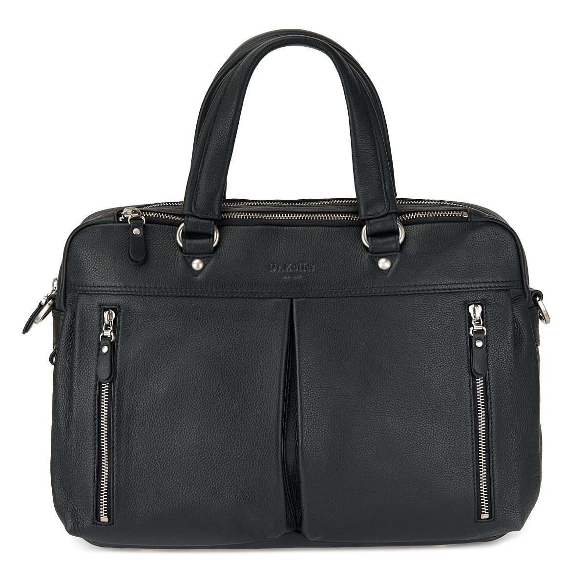 Деловая сумка Dr.Koffer из натуральной кожи черная