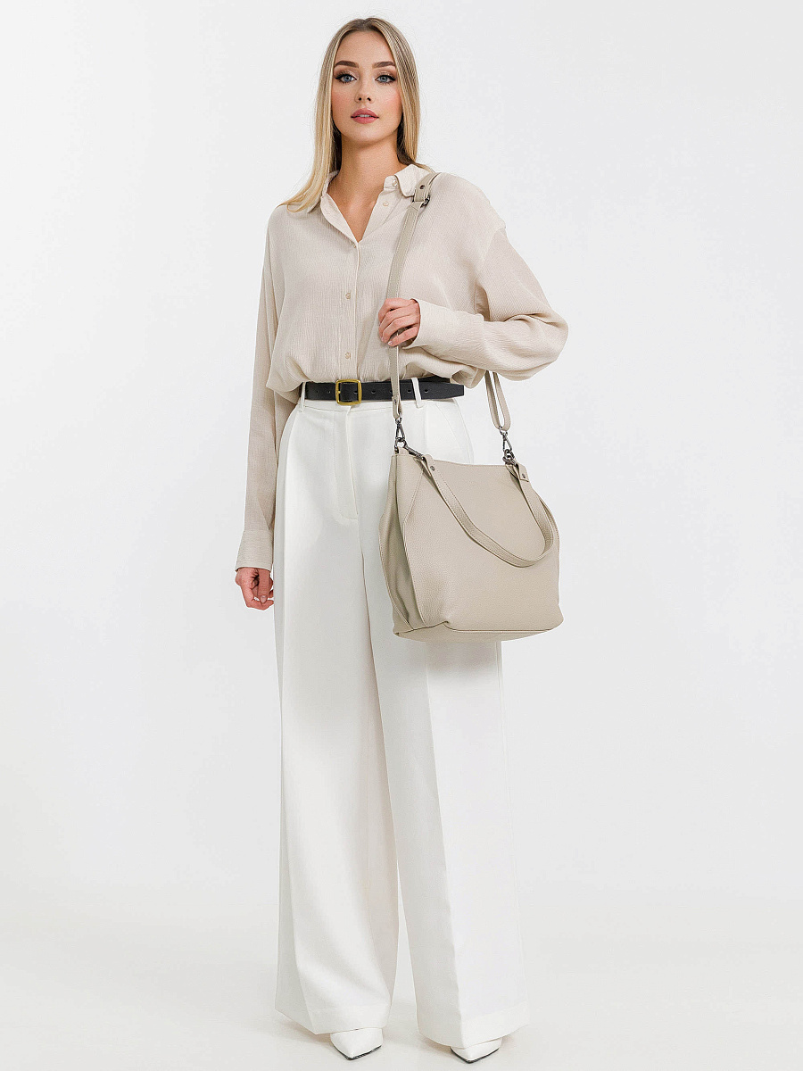 Женская сумка Dr.Koffer из натуральной кожи бежевая