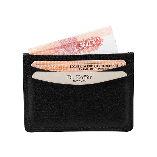 Кредитница Dr.Koffer из натуральной кожи черная
