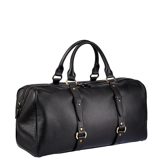 Дорожная сумка Dr.Koffer из натуральной кожи черная