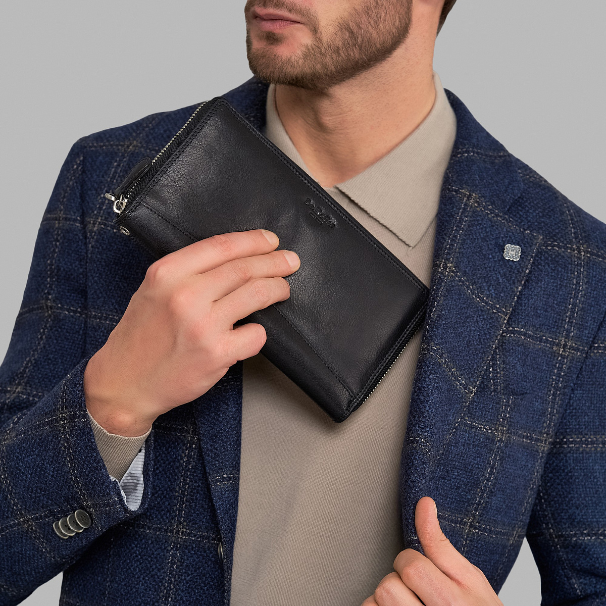 Портмоне Dr.Koffer из натуральной кожи черное