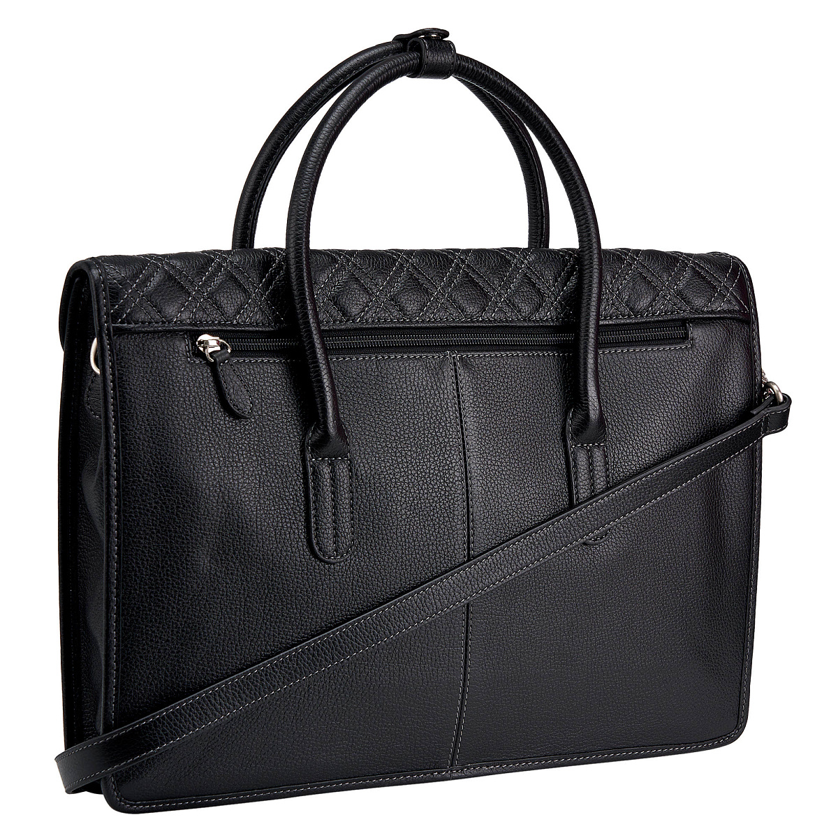 Деловая сумка Dr.Koffer из натуральной кожи черная