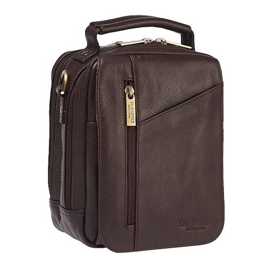Сумка через плечо Dr.Koffer из натуральной кожи коричневая